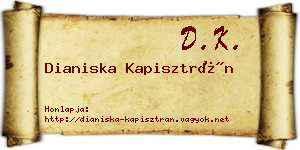 Dianiska Kapisztrán névjegykártya