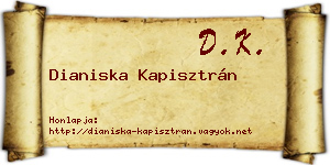 Dianiska Kapisztrán névjegykártya