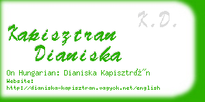 kapisztran dianiska business card